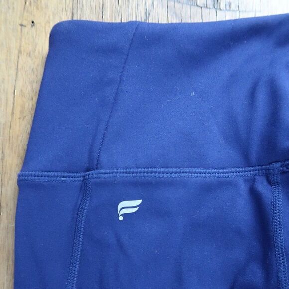 FABLETICS MOTION 365 NAVY BLUE LEGGINGS WITH YELLOW CONTRASTING ZIPPERS SIZE XS - Picture 9 of 11